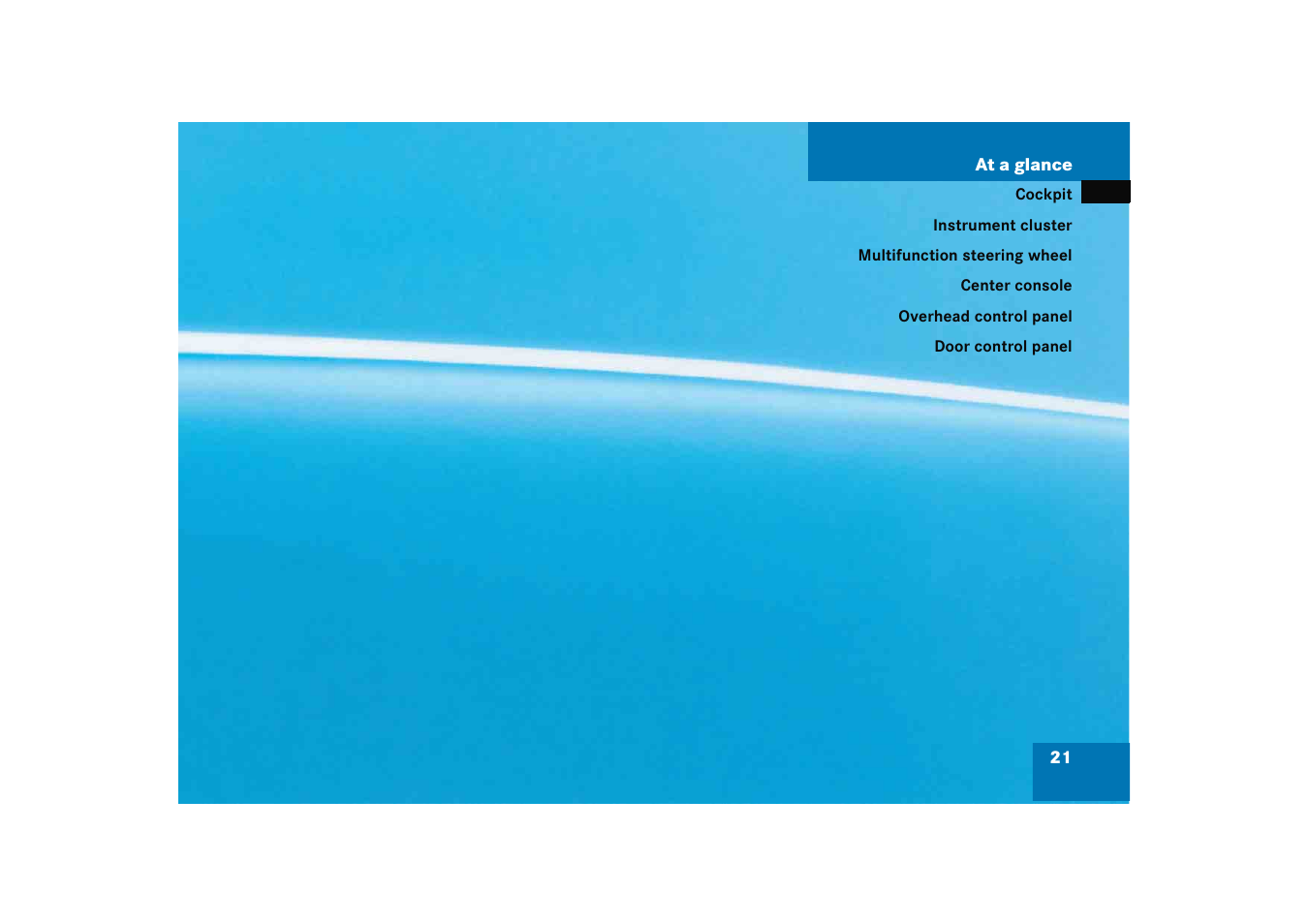 At a glance | Mercedes-Benz 2005 C 230 Kompressor User Manual | Page 22 / 474