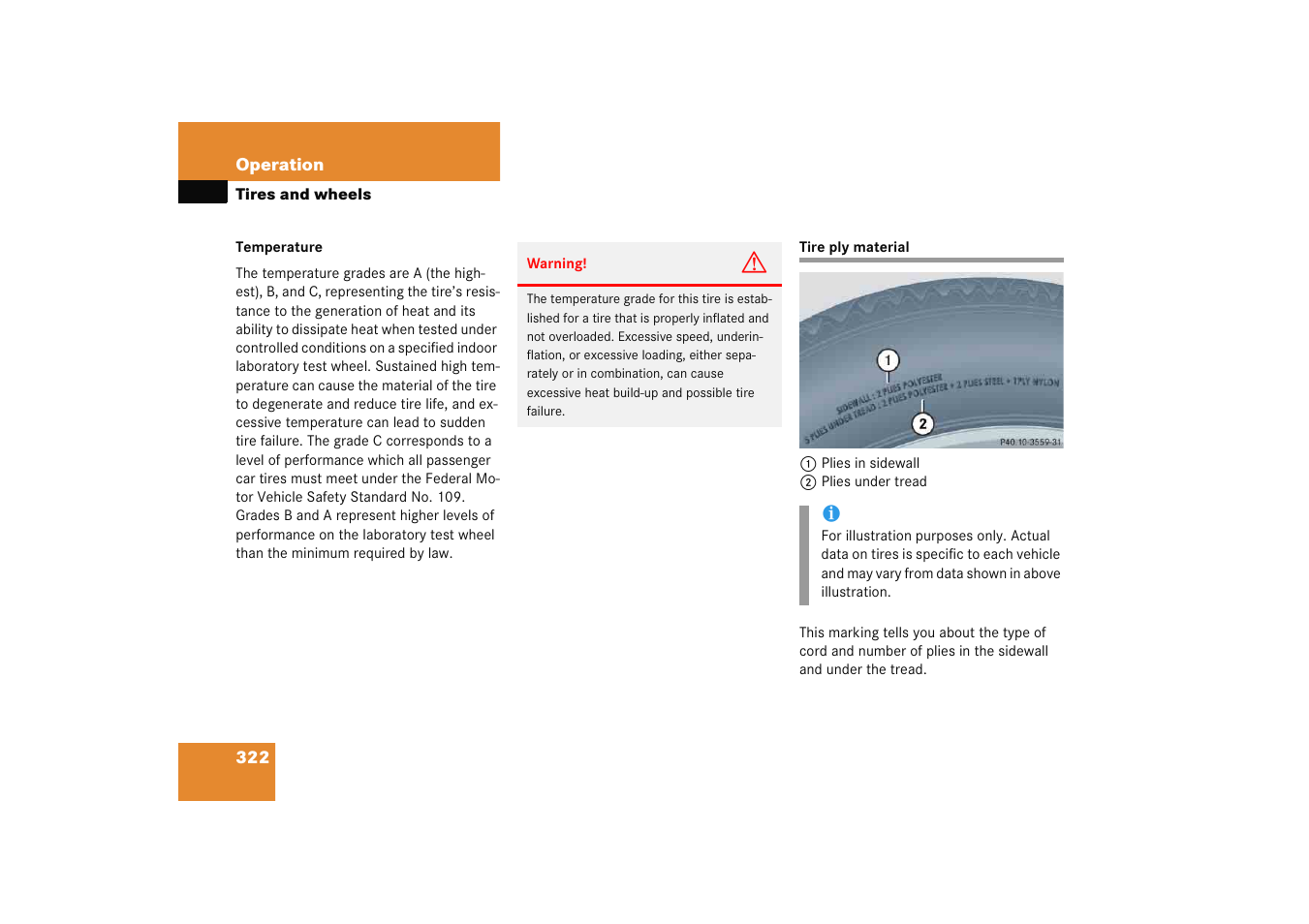 Tire ply material | Mercedes-Benz 2005 C 230 Kompressor User Manual | Page 323 / 474