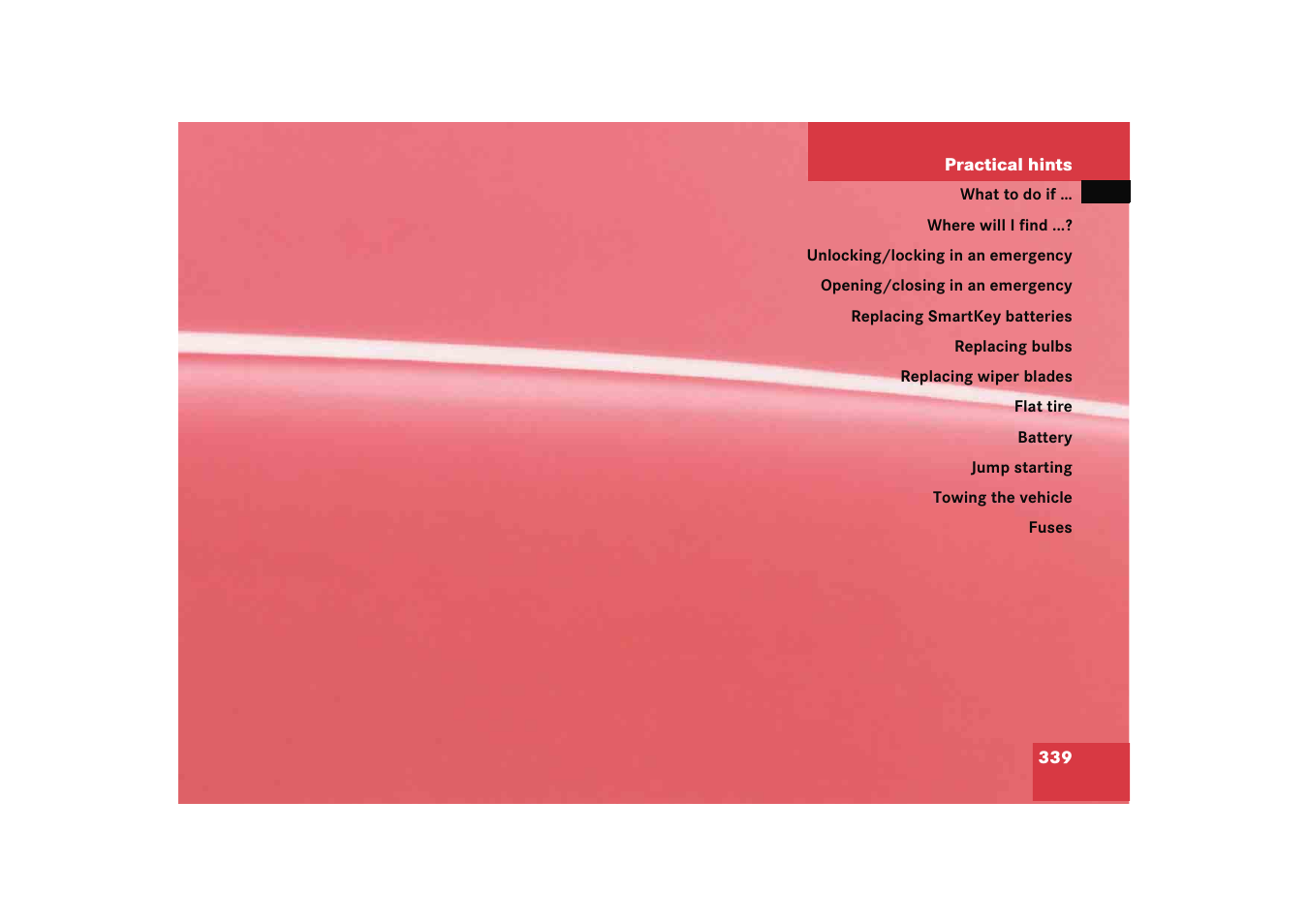 Practical hints | Mercedes-Benz 2005 C 230 Kompressor User Manual | Page 340 / 474