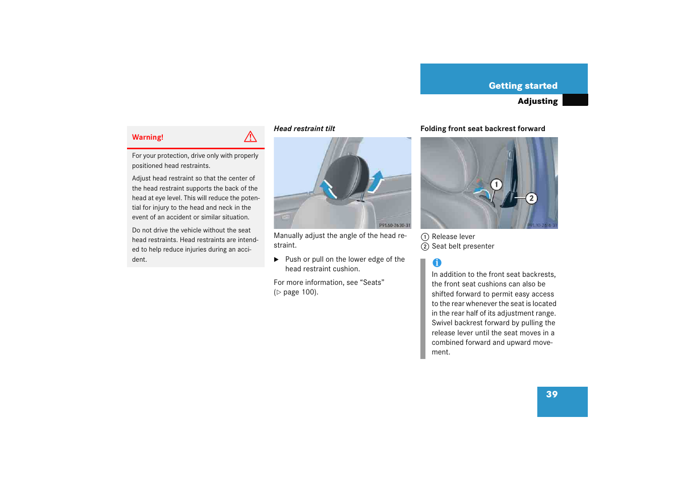 Mercedes-Benz 2005 C 230 Kompressor User Manual | Page 40 / 474