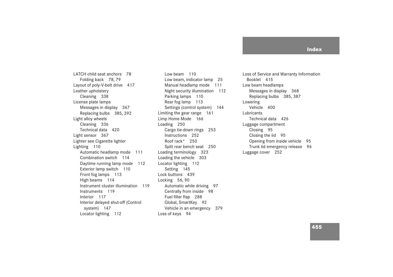 Mercedes-Benz 2005 C 230 Kompressor User Manual | Page 456 / 474