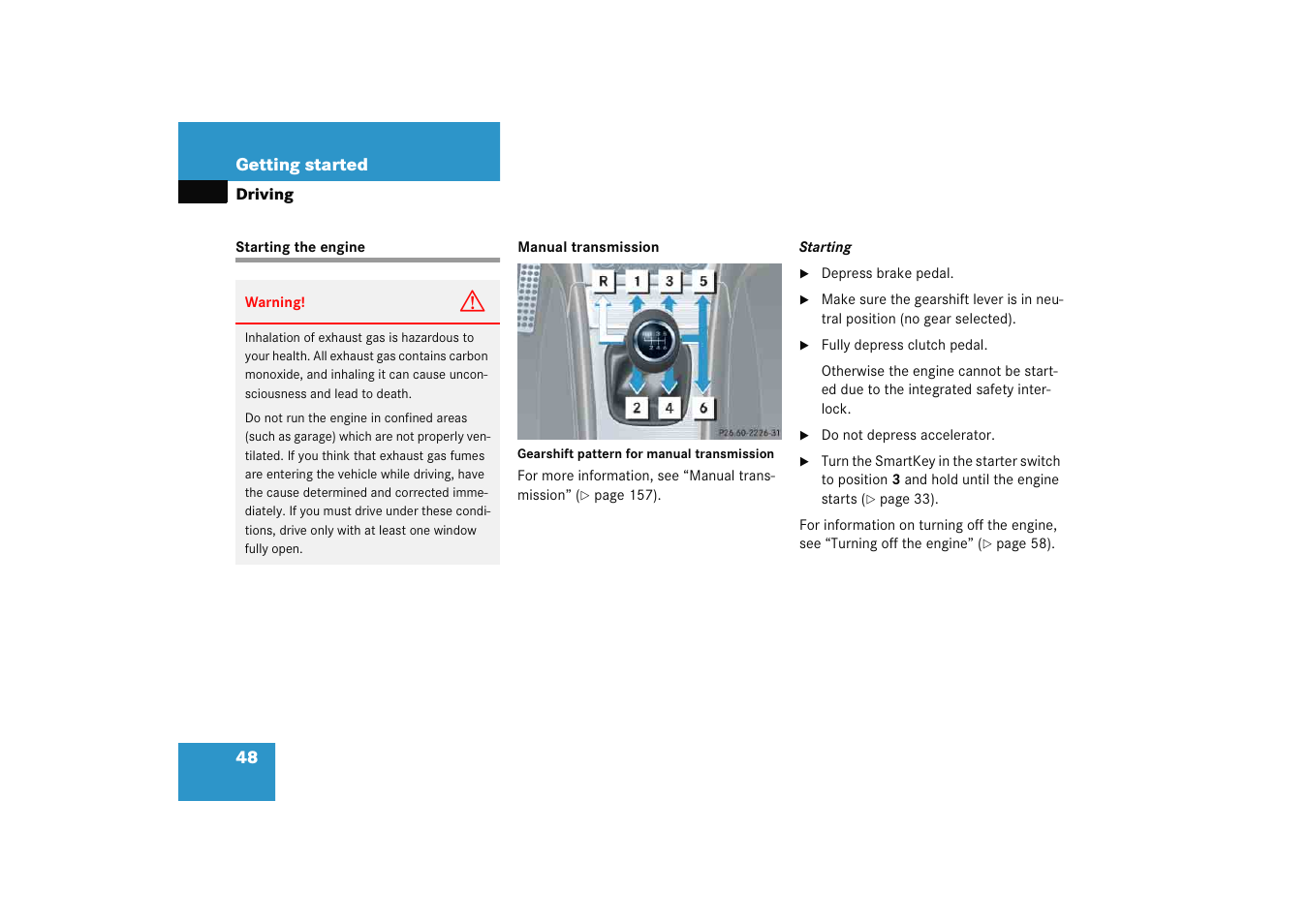 Starting the engine | Mercedes-Benz 2005 C 230 Kompressor User Manual | Page 49 / 474