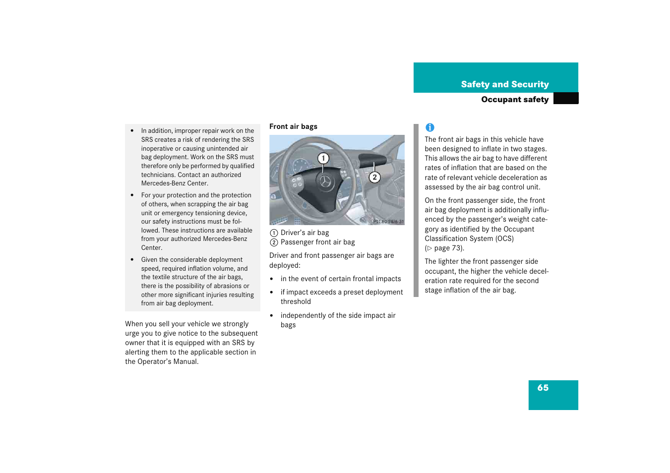 Mercedes-Benz 2005 C 230 Kompressor User Manual | Page 66 / 474