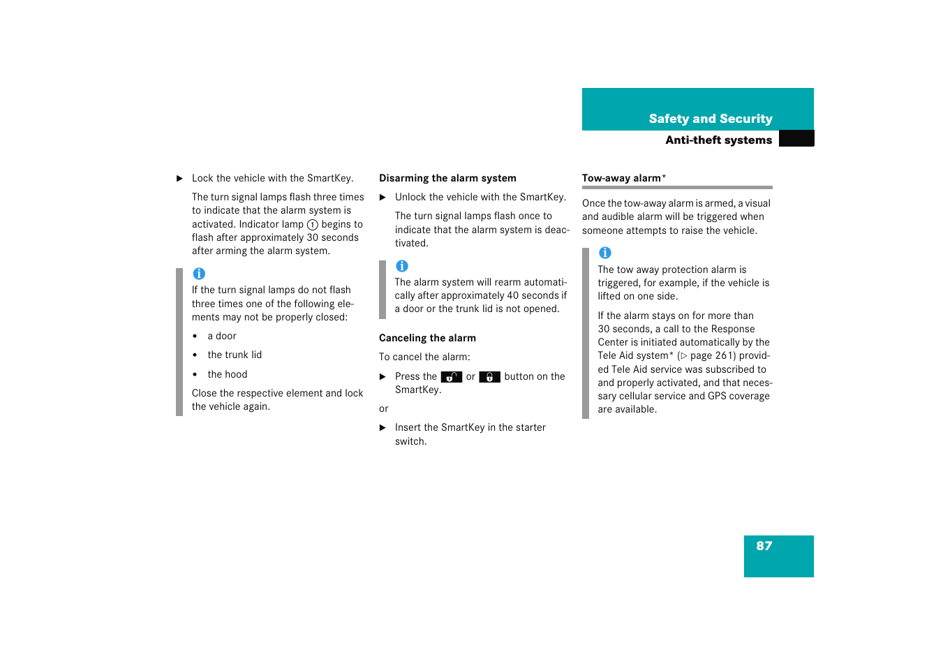 Tow-away alarm | Mercedes-Benz 2005 C 230 Kompressor User Manual | Page 88 / 474