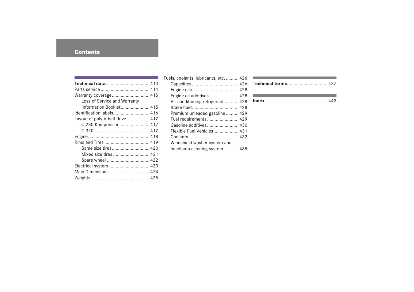 Mercedes-Benz 2005 C 230 Kompressor User Manual | Page 9 / 474