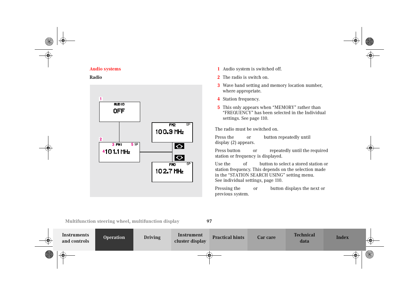 Audio systems, Radio | Mercedes-Benz 2002 E 55 AMG User Manual | Page 100 / 350