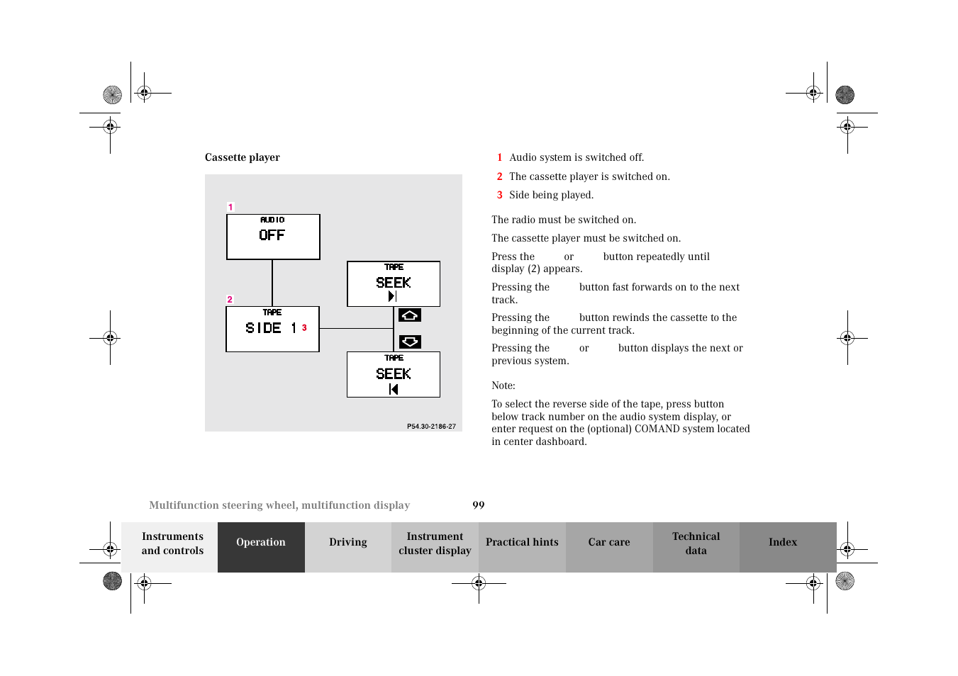 Cassette player | Mercedes-Benz 2002 E 55 AMG User Manual | Page 102 / 350