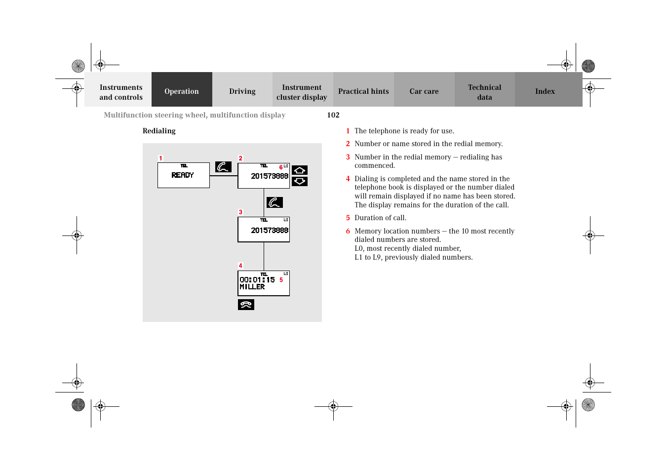 Redialing | Mercedes-Benz 2002 E 55 AMG User Manual | Page 105 / 350