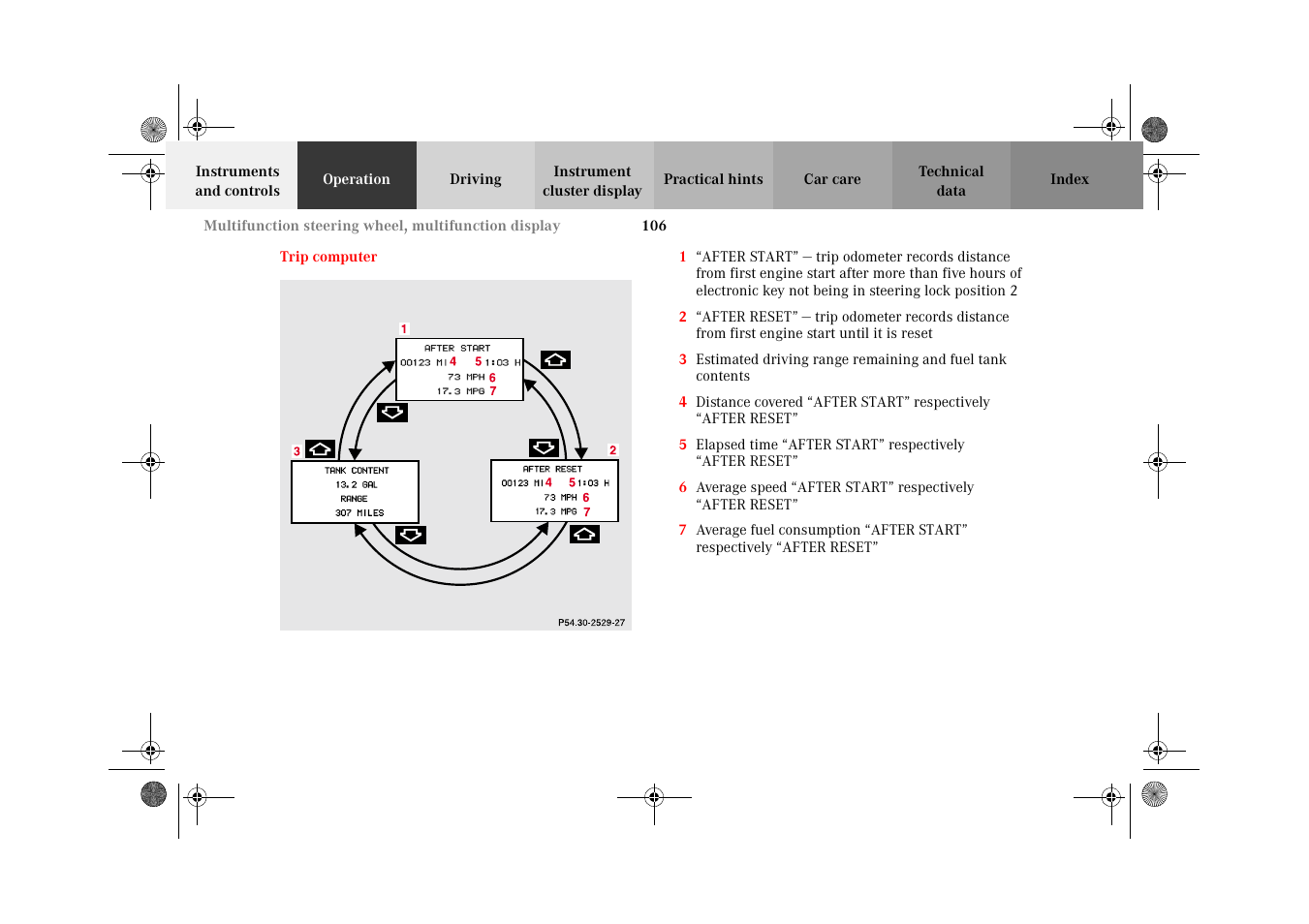 Trip computer | Mercedes-Benz 2002 E 55 AMG User Manual | Page 109 / 350