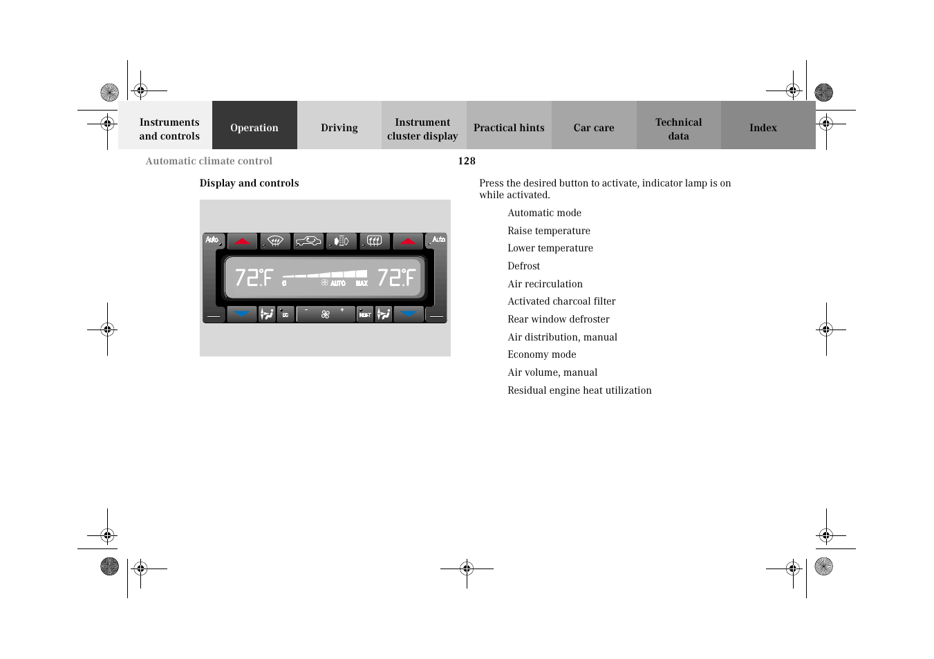 Display and controls | Mercedes-Benz 2002 E 55 AMG User Manual | Page 131 / 350