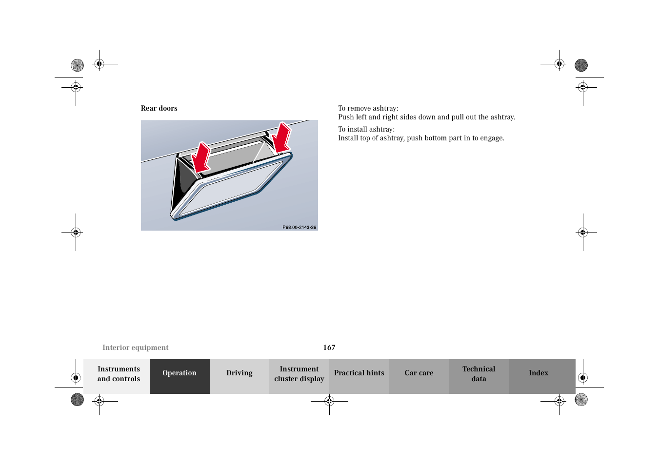 Rear doors | Mercedes-Benz 2002 E 55 AMG User Manual | Page 170 / 350
