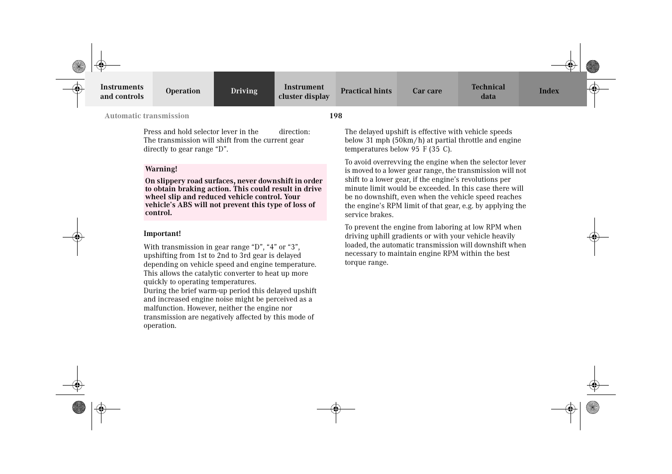Mercedes-Benz 2002 E 55 AMG User Manual | Page 201 / 350