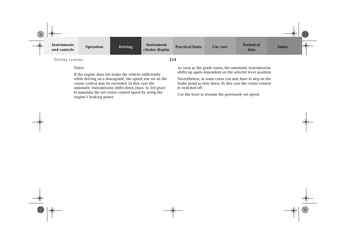 Mercedes-Benz 2002 E 55 AMG User Manual | Page 217 / 350