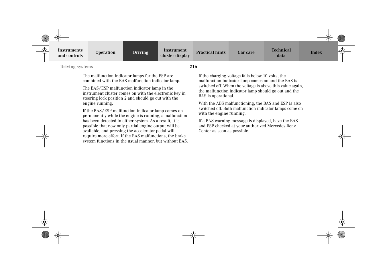 Mercedes-Benz 2002 E 55 AMG User Manual | Page 219 / 350