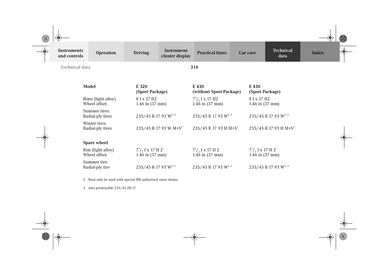 Mercedes-Benz 2002 E 55 AMG User Manual | Page 321 / 350