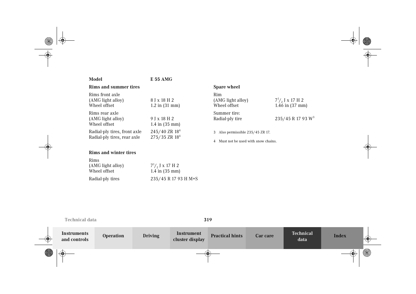 Mercedes-Benz 2002 E 55 AMG User Manual | Page 322 / 350