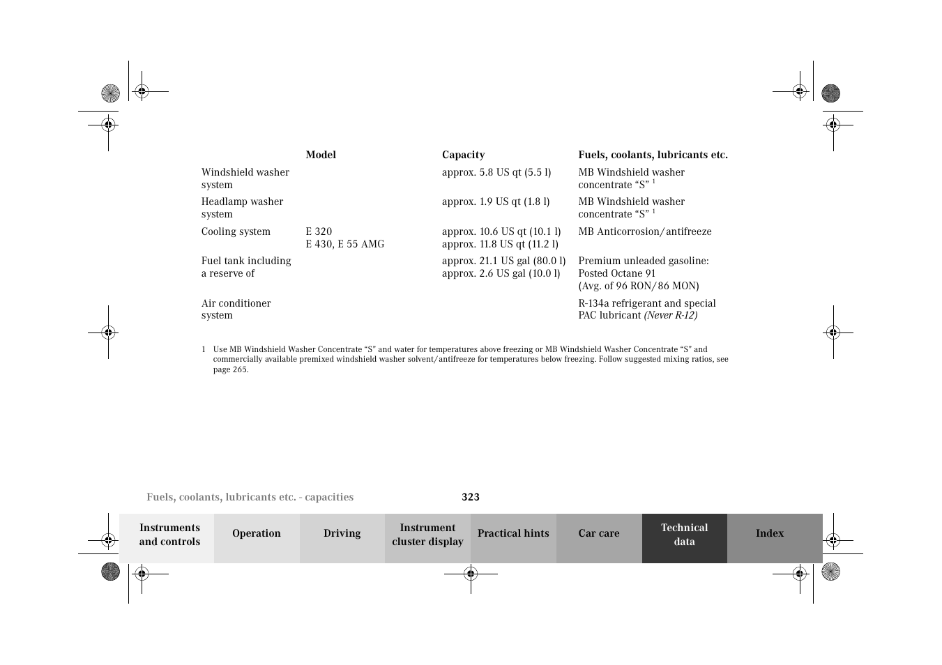 Mercedes-Benz 2002 E 55 AMG User Manual | Page 326 / 350