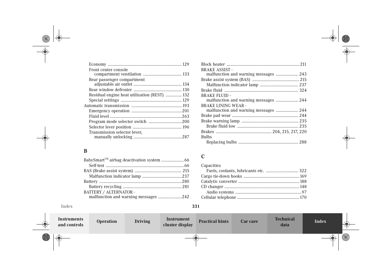 Mercedes-Benz 2002 E 55 AMG User Manual | Page 334 / 350