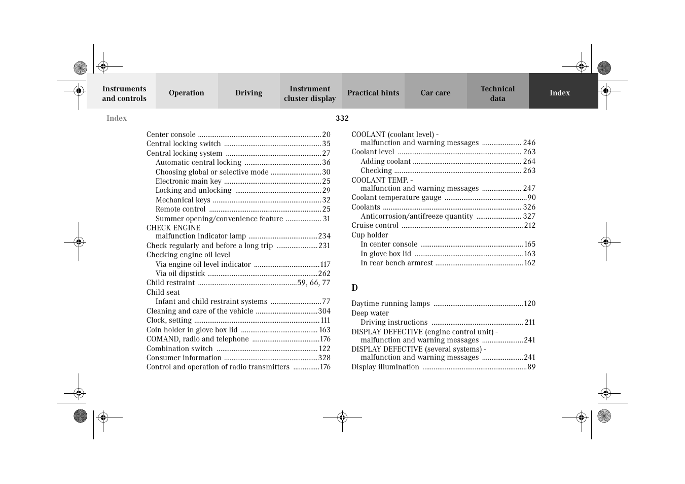 Mercedes-Benz 2002 E 55 AMG User Manual | Page 335 / 350