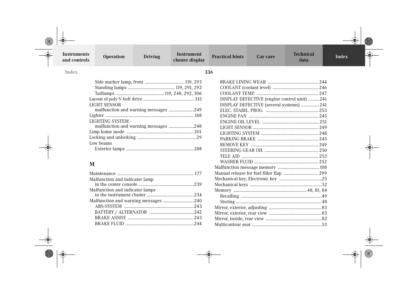 Mercedes-Benz 2002 E 55 AMG User Manual | Page 339 / 350