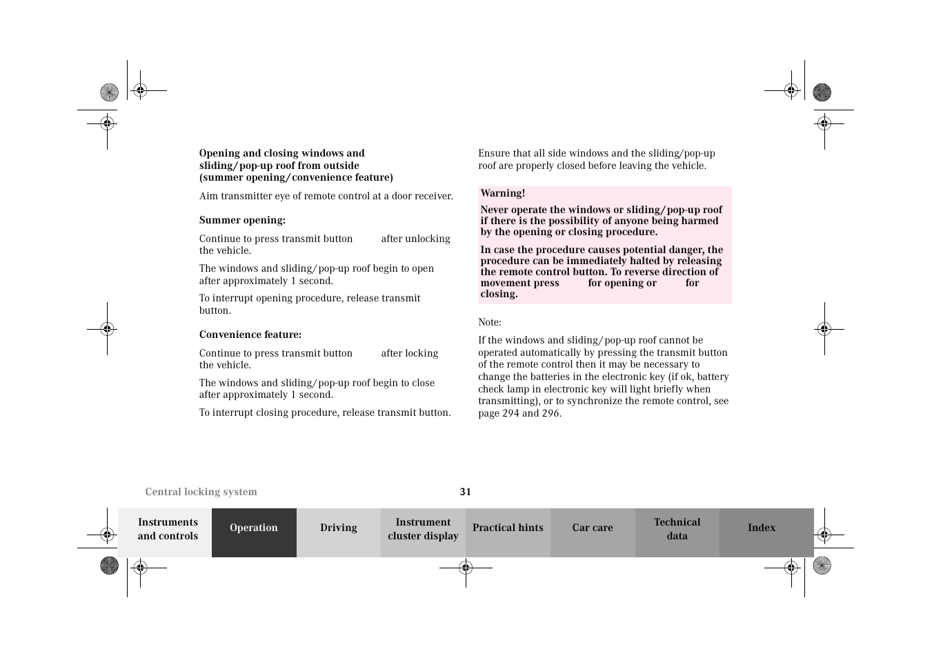 Mercedes-Benz 2002 E 55 AMG User Manual | Page 34 / 350