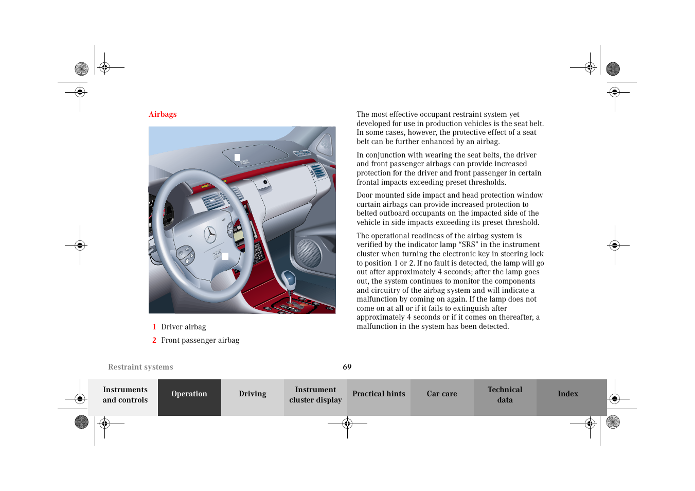 Airbags | Mercedes-Benz 2002 E 55 AMG User Manual | Page 72 / 350