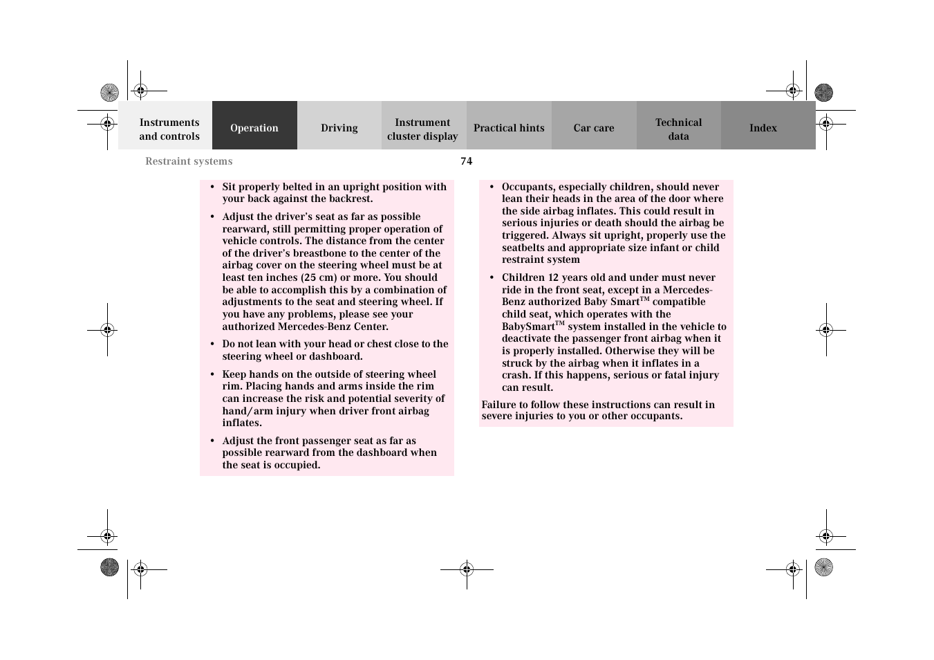 Mercedes-Benz 2002 E 55 AMG User Manual | Page 77 / 350
