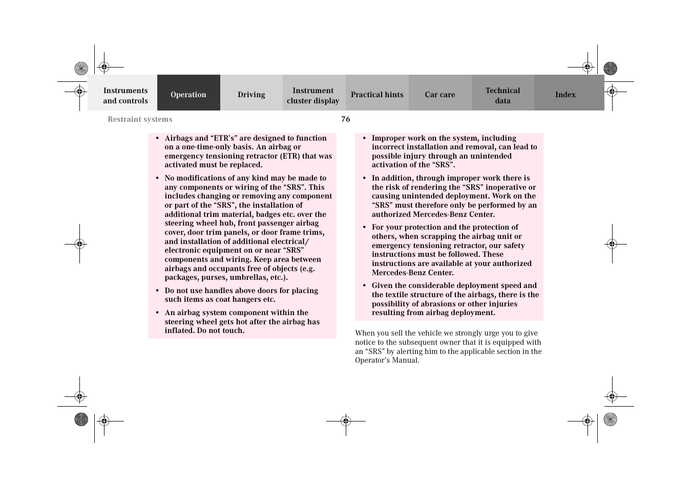 Mercedes-Benz 2002 E 55 AMG User Manual | Page 79 / 350