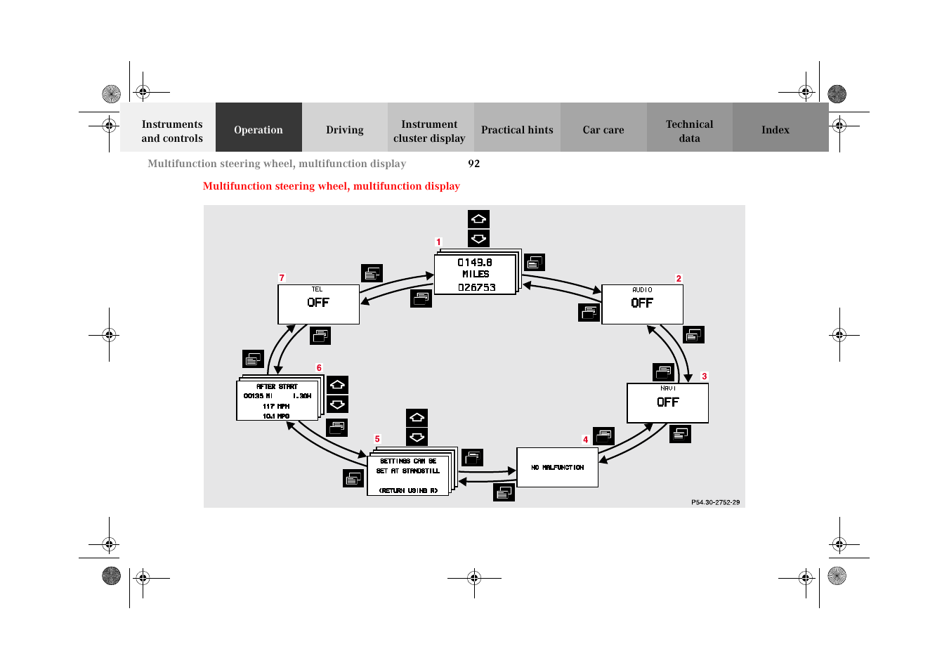 Multifunction steering wheel, Multifunction display | Mercedes-Benz 2002 E 55 AMG User Manual | Page 95 / 350