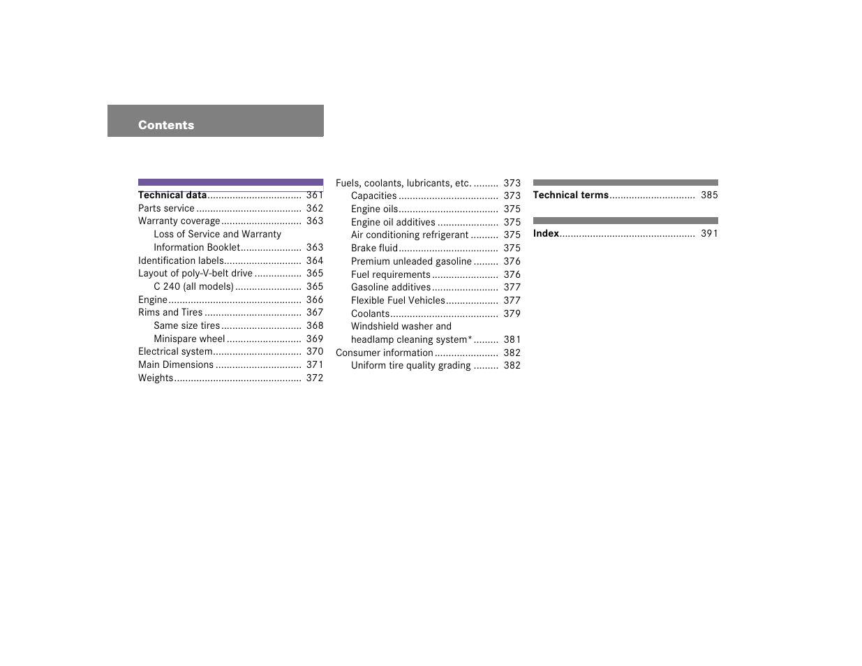 Mercedes-Benz 2005 C 240 4MATIC User Manual | Page 10 / 426