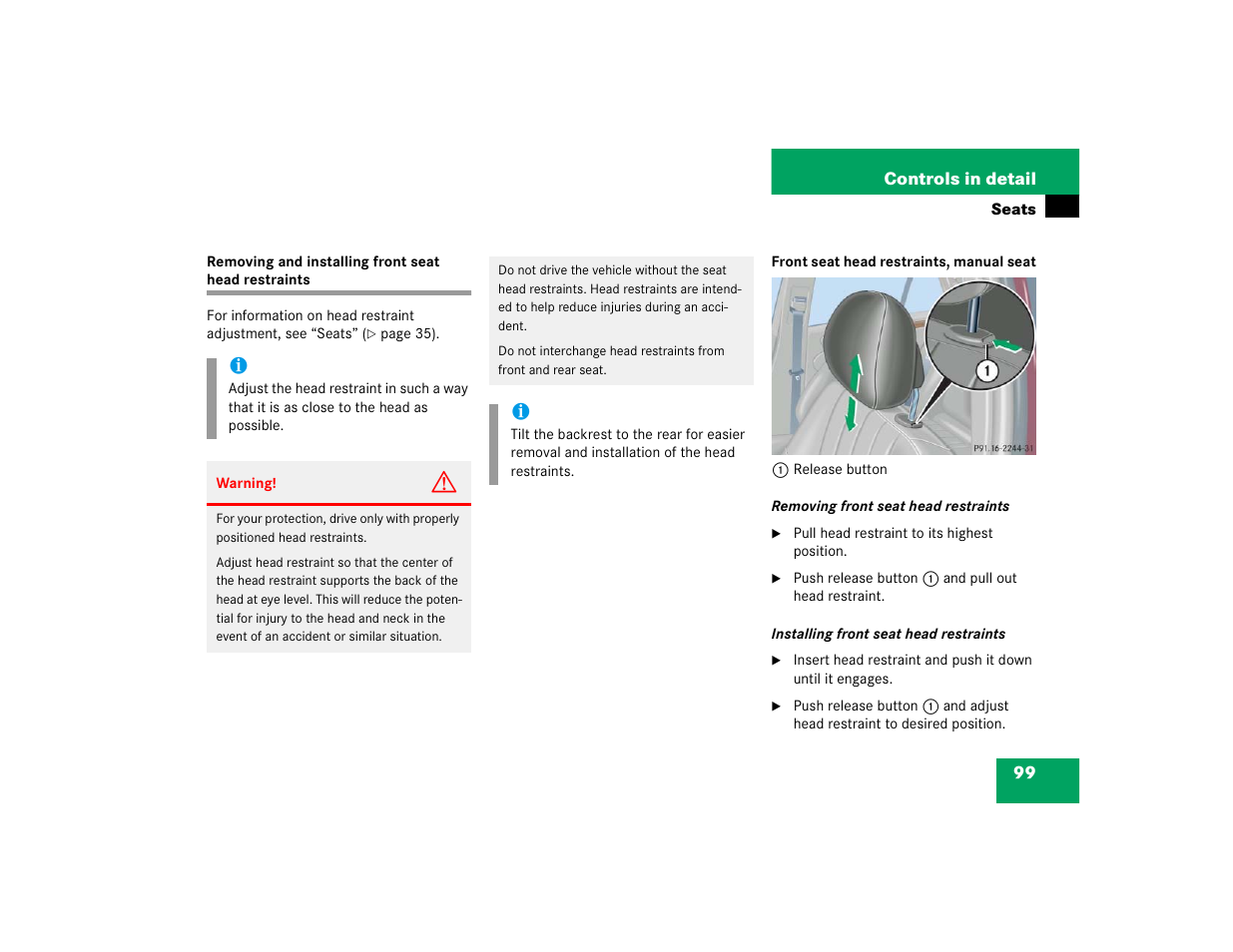 Mercedes-Benz 2005 C 240 4MATIC User Manual | Page 101 / 426