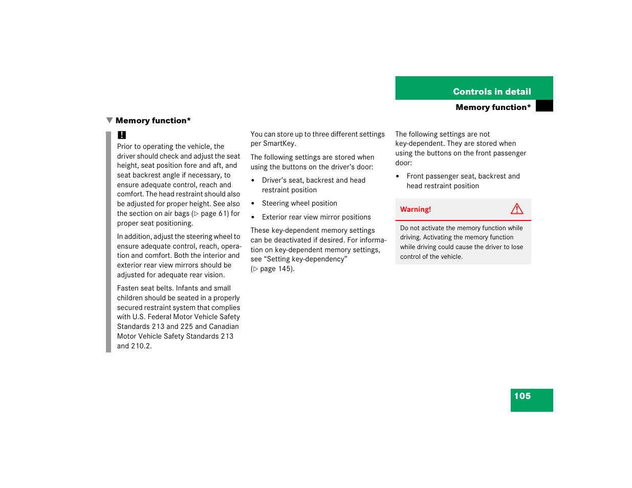Mercedes-Benz 2005 C 240 4MATIC User Manual | Page 107 / 426
