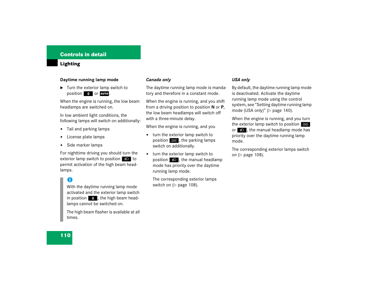 Mercedes-Benz 2005 C 240 4MATIC User Manual | Page 112 / 426