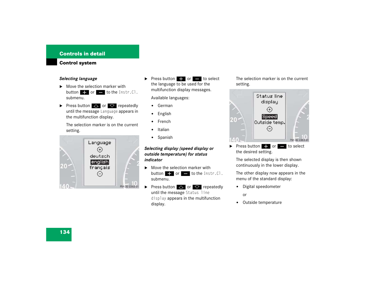 Mercedes-Benz 2005 C 240 4MATIC User Manual | Page 136 / 426