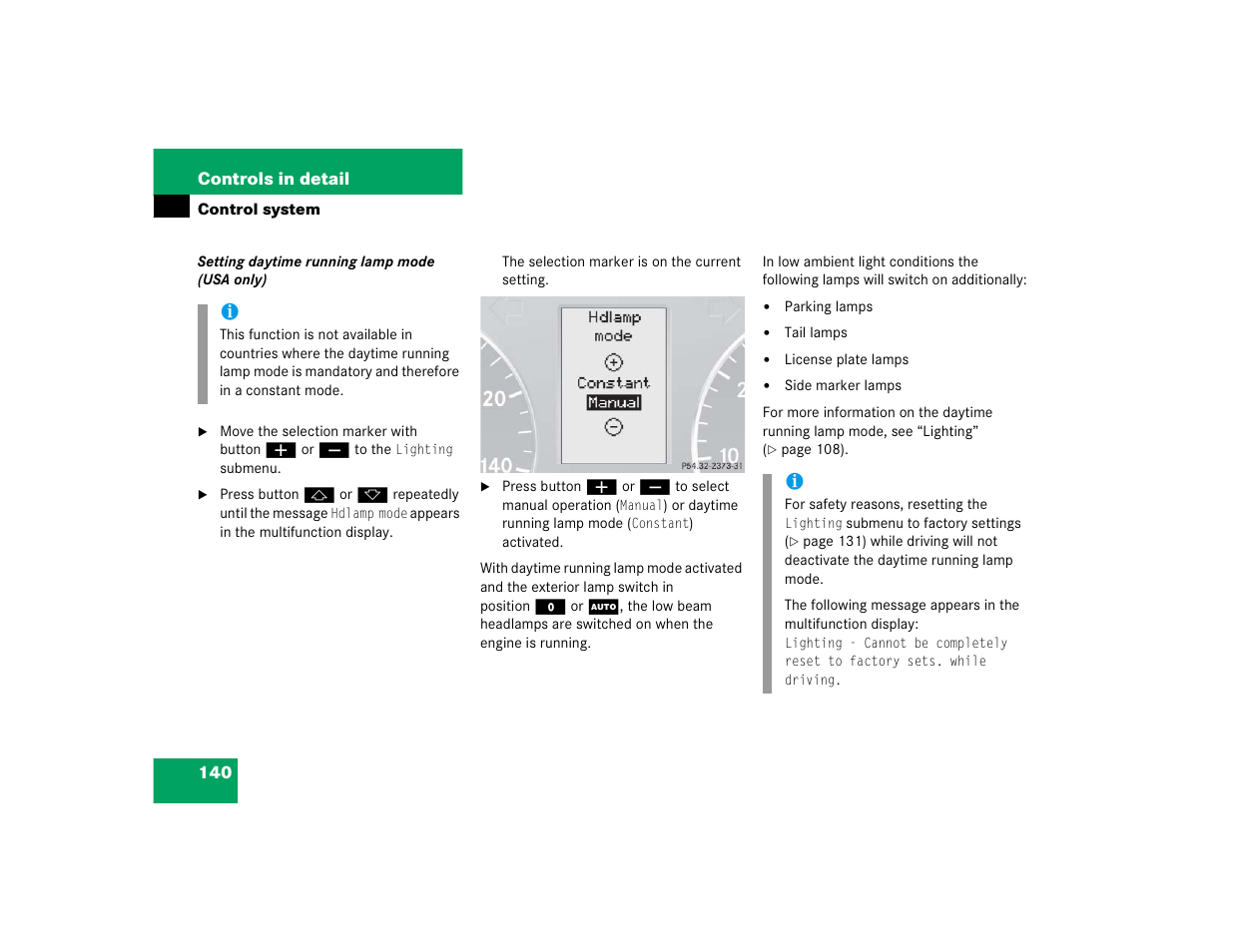 Mercedes-Benz 2005 C 240 4MATIC User Manual | Page 142 / 426