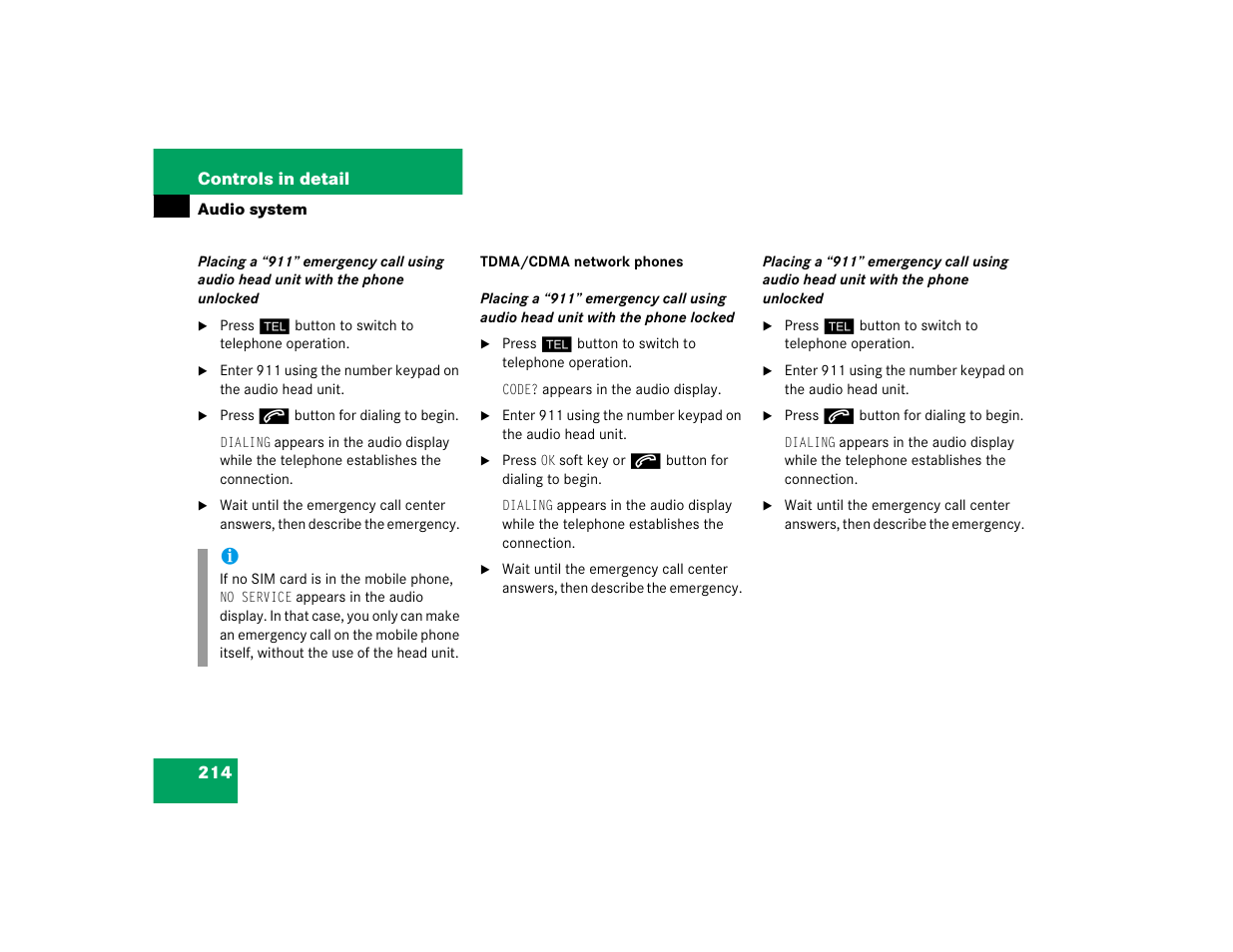 Mercedes-Benz 2005 C 240 4MATIC User Manual | Page 216 / 426