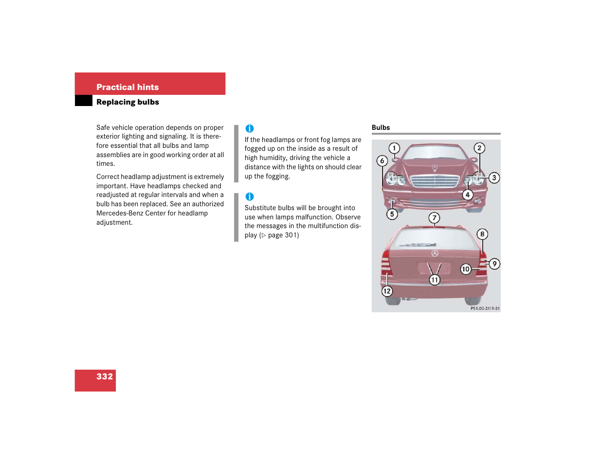 Mercedes-Benz 2005 C 240 4MATIC User Manual | Page 334 / 426