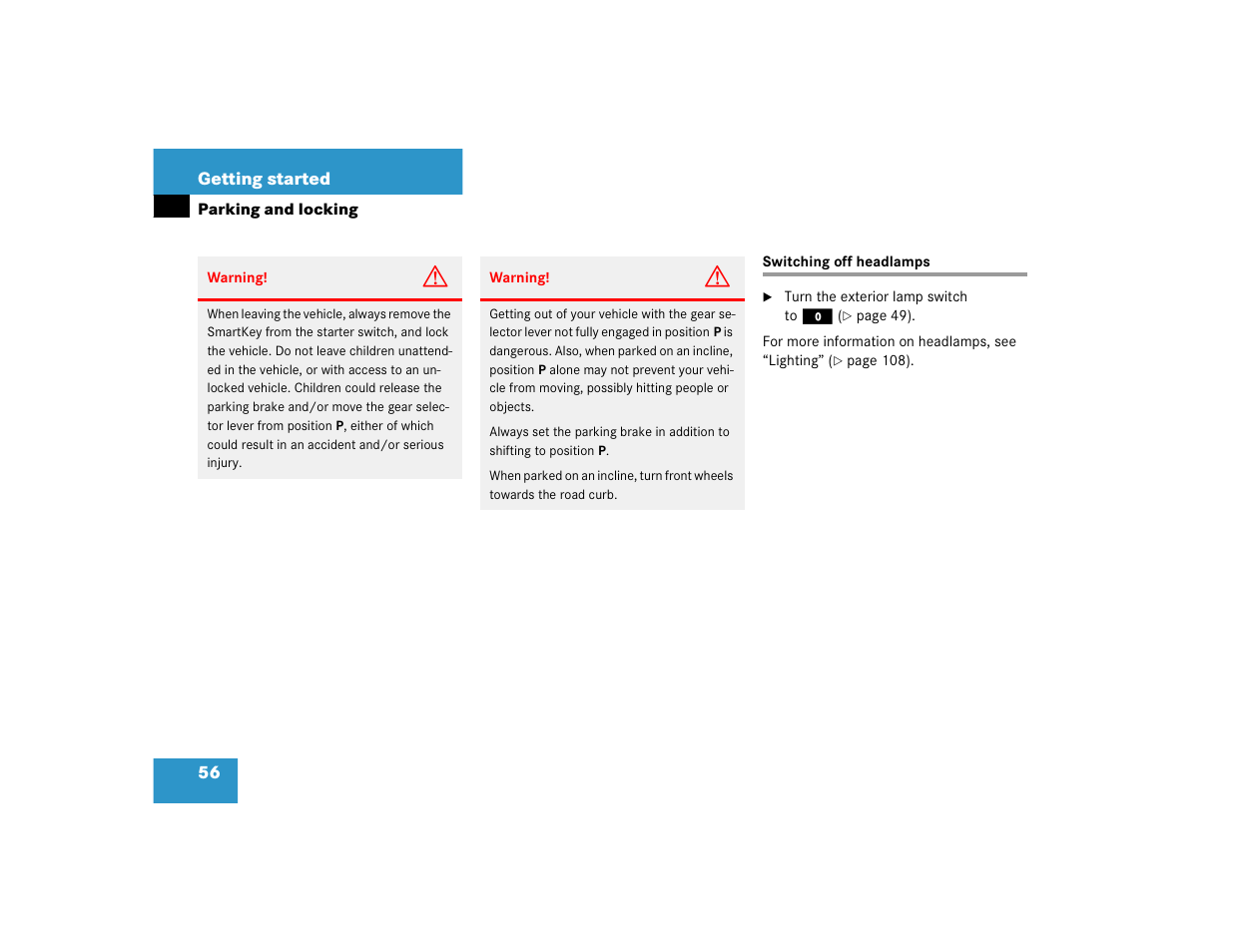 Mercedes-Benz 2005 C 240 4MATIC User Manual | Page 58 / 426