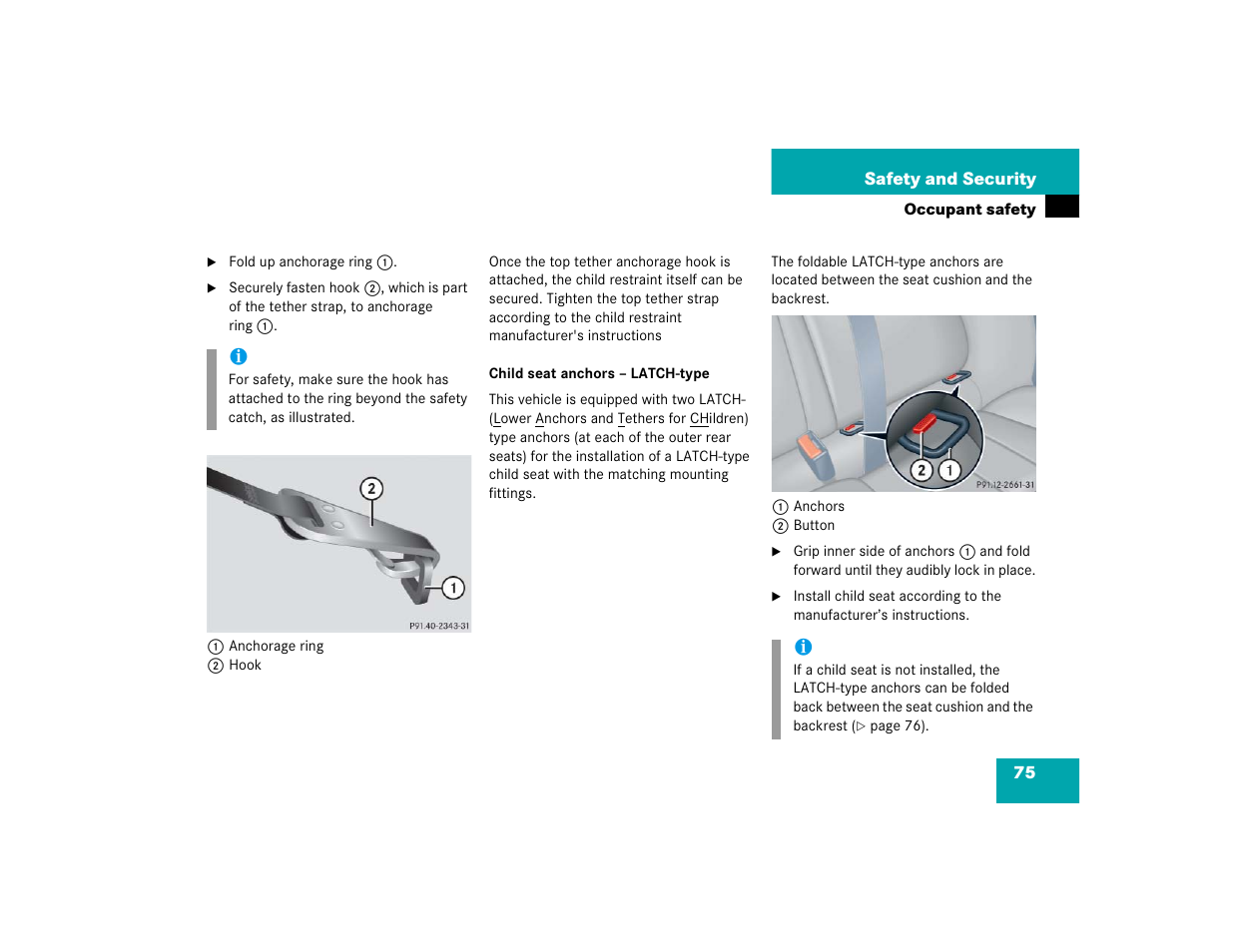 Mercedes-Benz 2005 C 240 4MATIC User Manual | Page 77 / 426