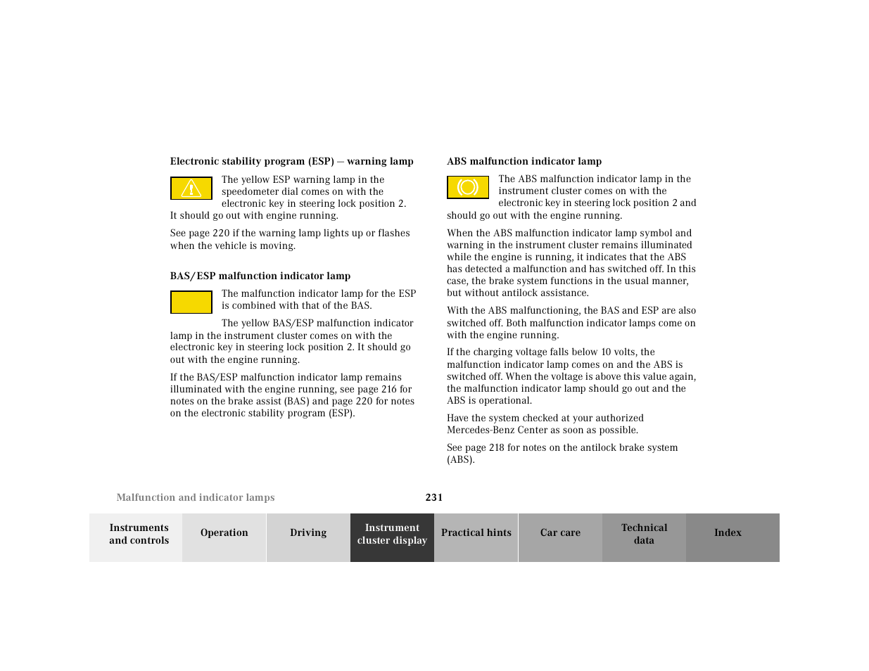 Mercedes-Benz 2001 CLK-Class Cabriolet User Manual | Page 234 / 341