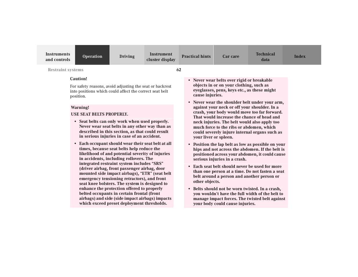 Mercedes-Benz 2001 CLK-Class Cabriolet User Manual | Page 65 / 341