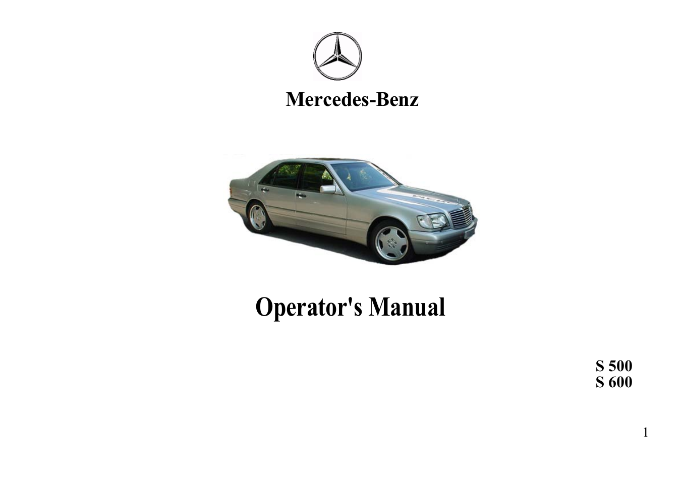 Mercedes-Benz BENZ-VEHICLES S 500 User Manual | 144 pages