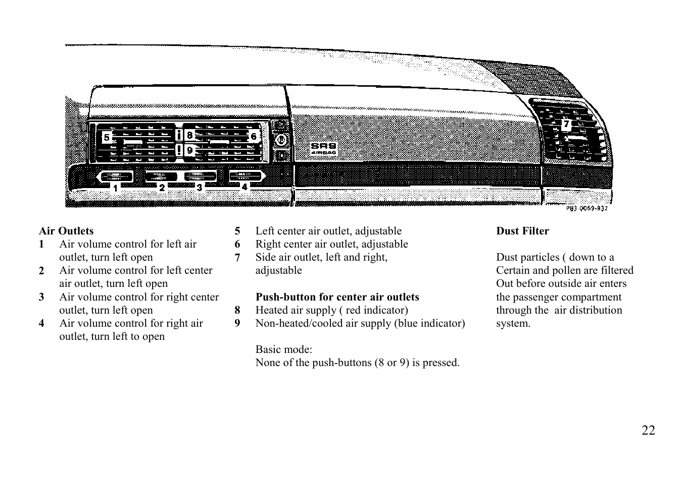 Operation, Air outlets | Mercedes-Benz BENZ-VEHICLES S 500 User Manual | Page 22 / 144