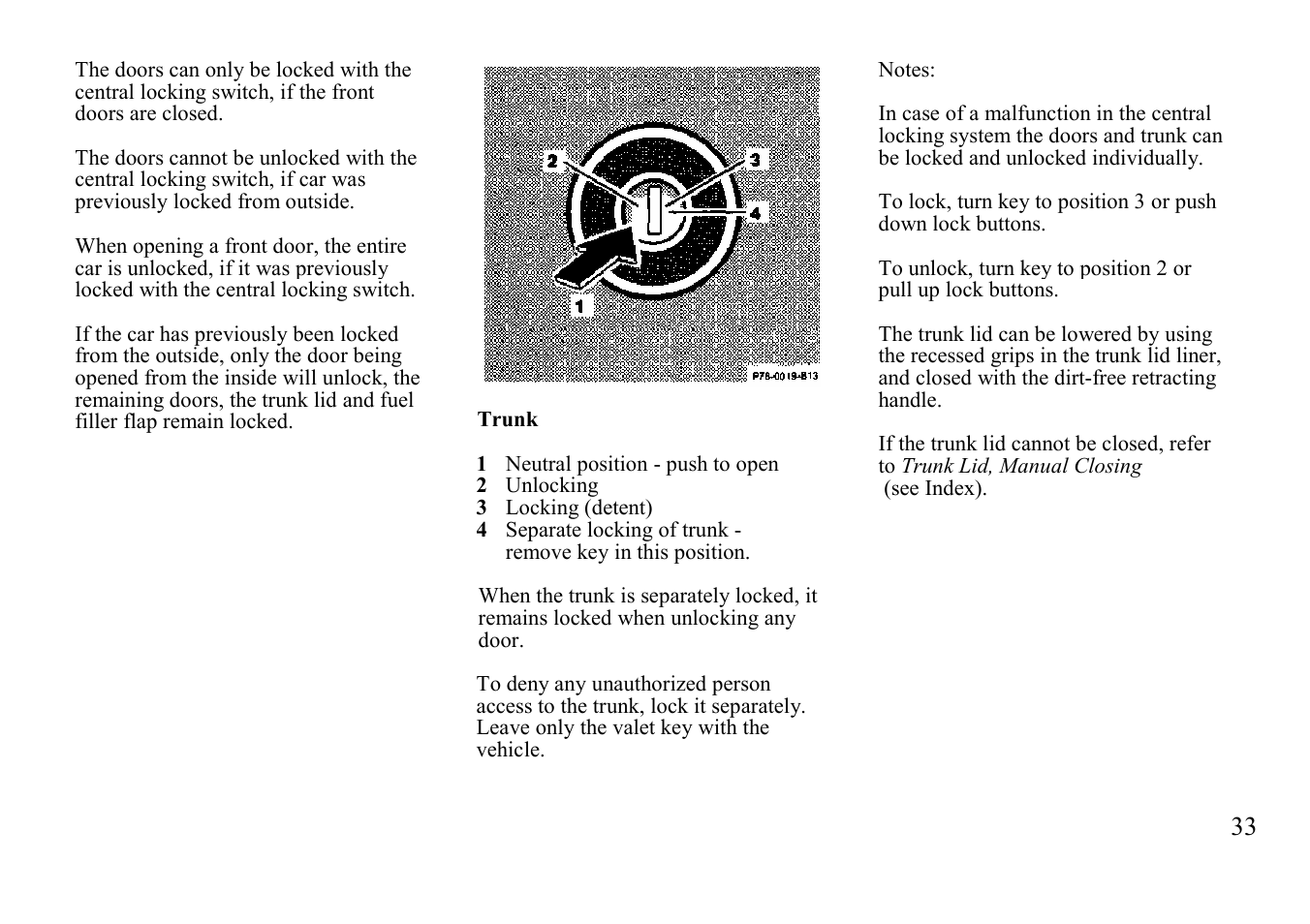 Trunk | Mercedes-Benz BENZ-VEHICLES S 500 User Manual | Page 33 / 144