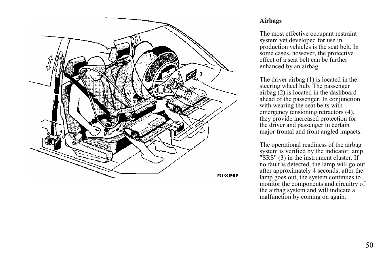 Airbags | Mercedes-Benz BENZ-VEHICLES S 500 User Manual | Page 50 / 144