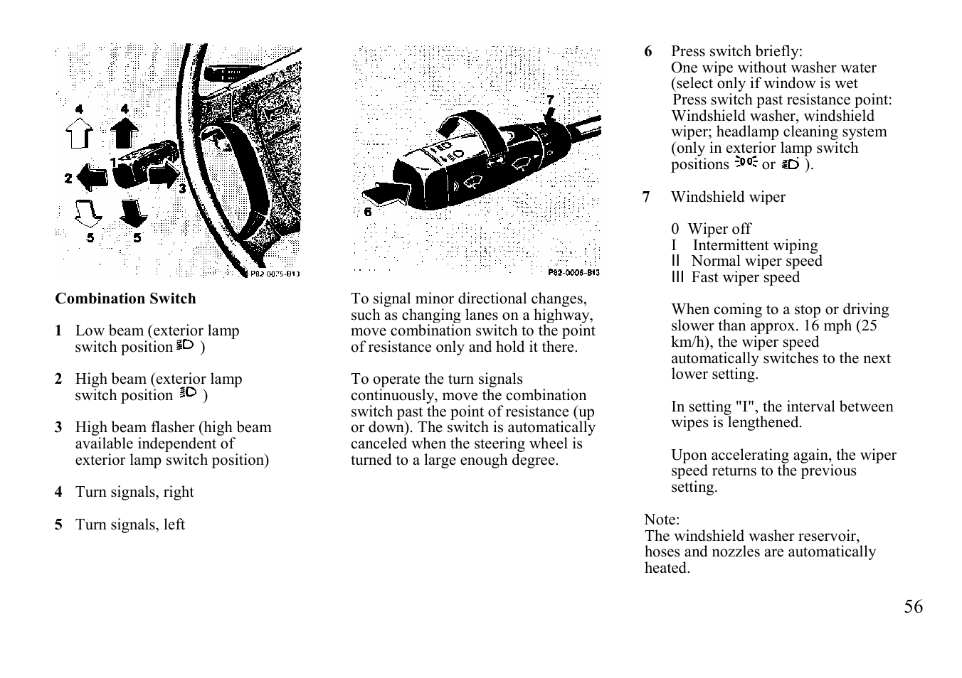 Combination switch | Mercedes-Benz BENZ-VEHICLES S 500 User Manual | Page 56 / 144