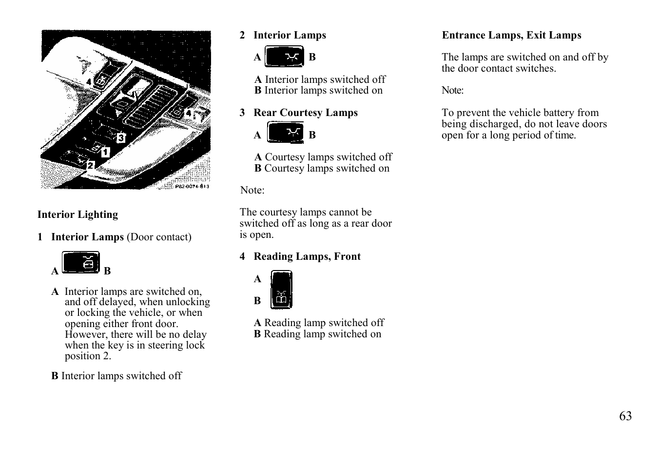 Interior lighting | Mercedes-Benz BENZ-VEHICLES S 500 User Manual | Page 63 / 144