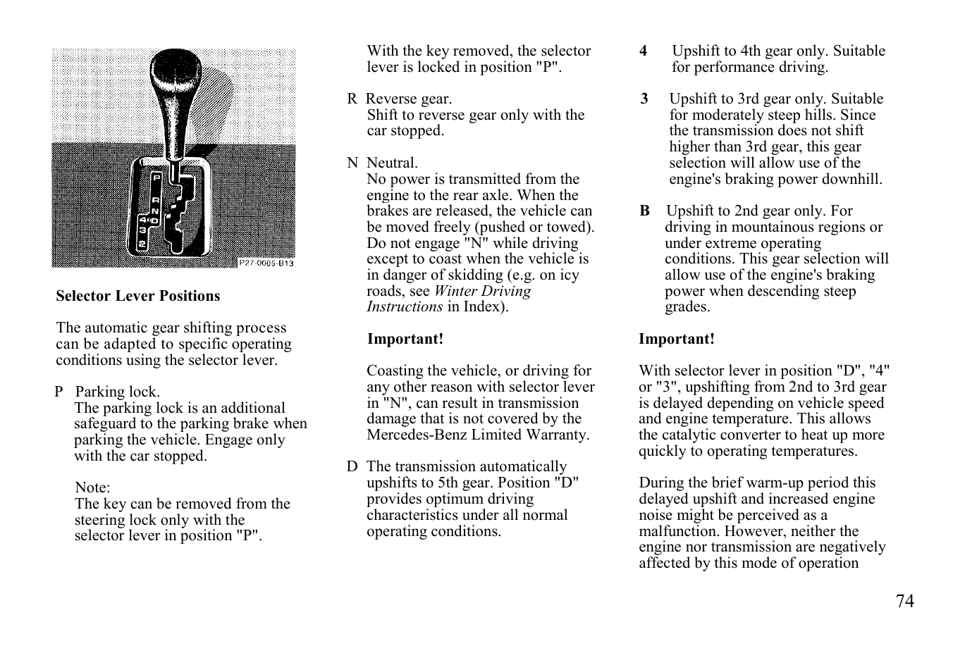 Mercedes-Benz BENZ-VEHICLES S 500 User Manual | Page 74 / 144