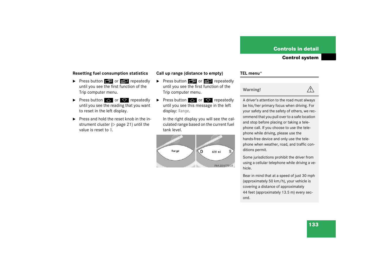 Tel menu | Mercedes-Benz 2003 SL 55 AMG User Manual | Page 133 / 376