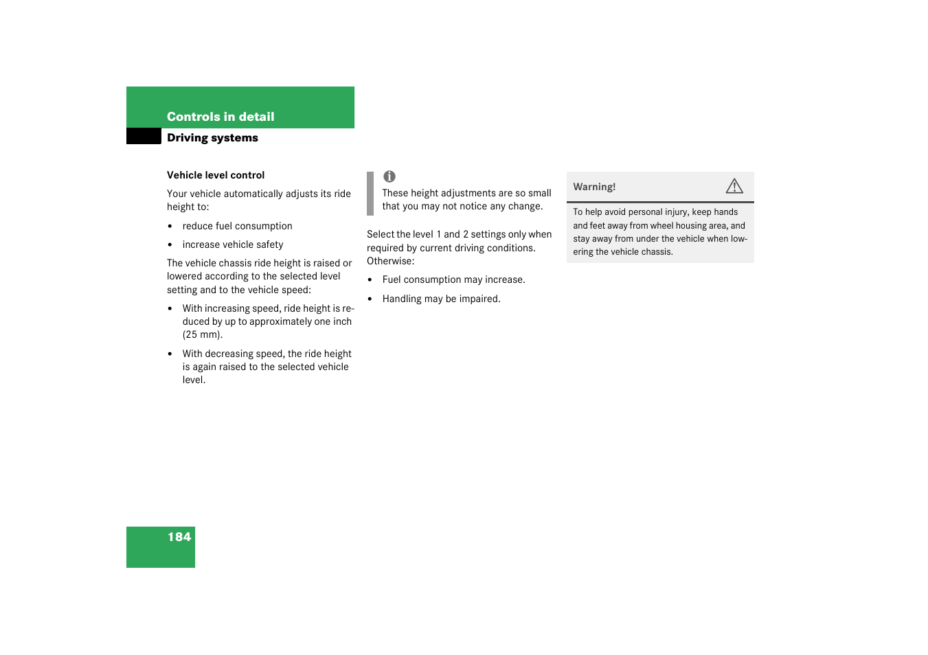 Mercedes-Benz 2003 SL 55 AMG User Manual | Page 184 / 376